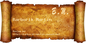 Barborik Martin névjegykártya
